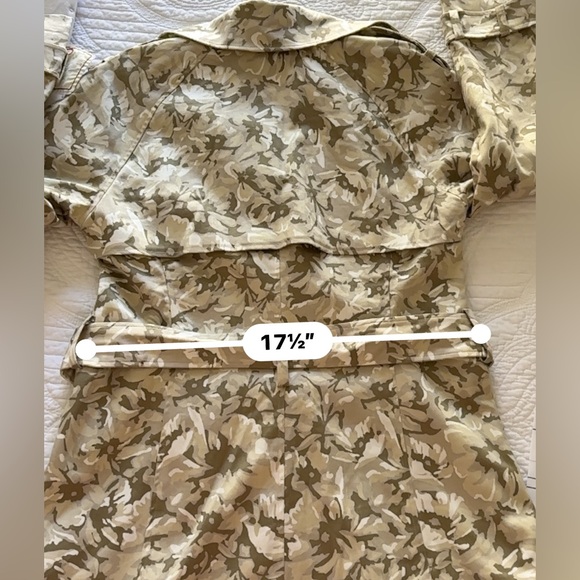 New York & Company Trench Coat Womens Long Army Colors Sz 10 M Cotton Gr… - Picture 10 of 17